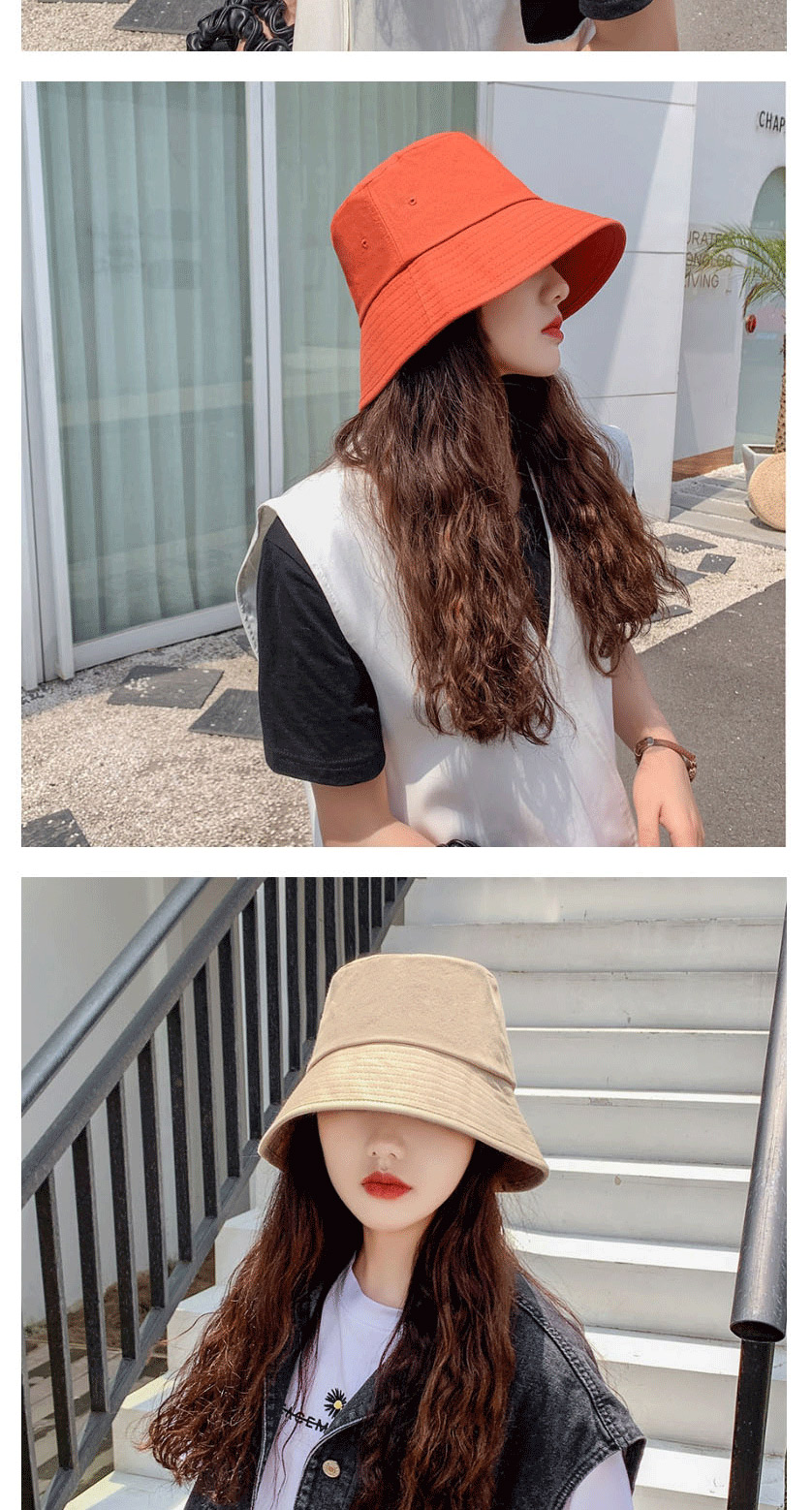 Fashion Orange Pure Color Fisherman Hat,Sun Hats