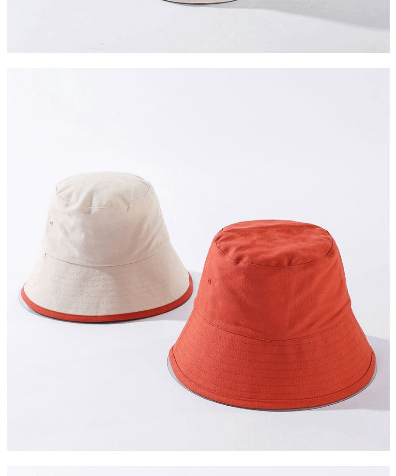 Fashion Orange Wear Solid Color Cotton Fisherman Hat On Both Sides,Sun Hats