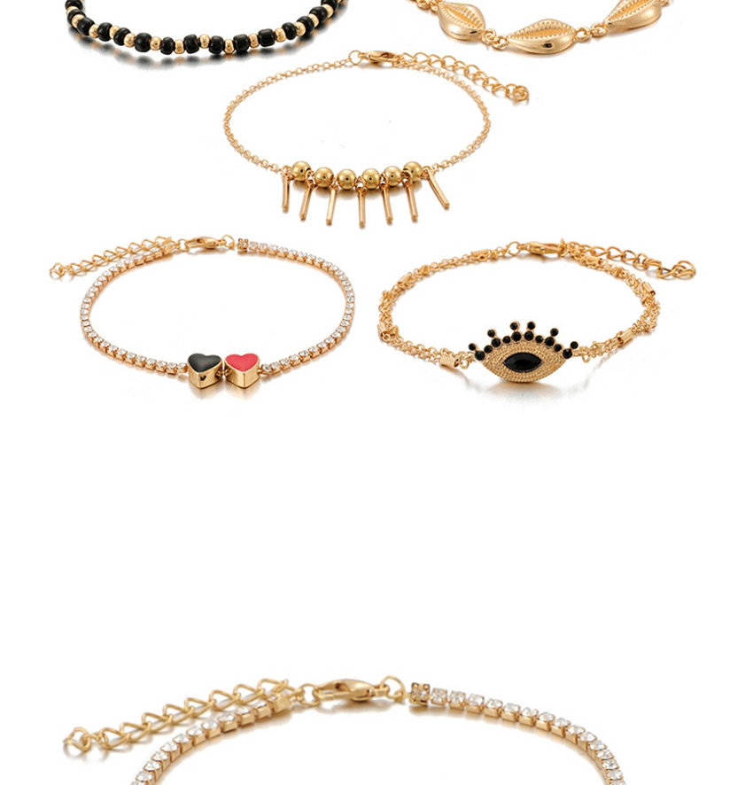 Fashion Golden 5 Sets Of Alloy Shell Love Eyes Rice Beads Anklets,Fashion Anklets