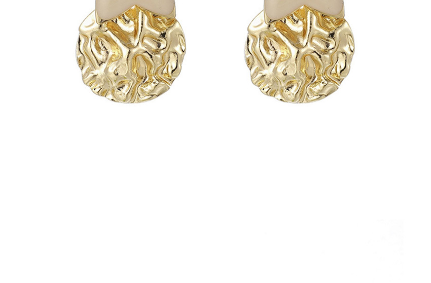Fashion Golden Pentagram Irregular Round Alloy Earrings,Stud Earrings