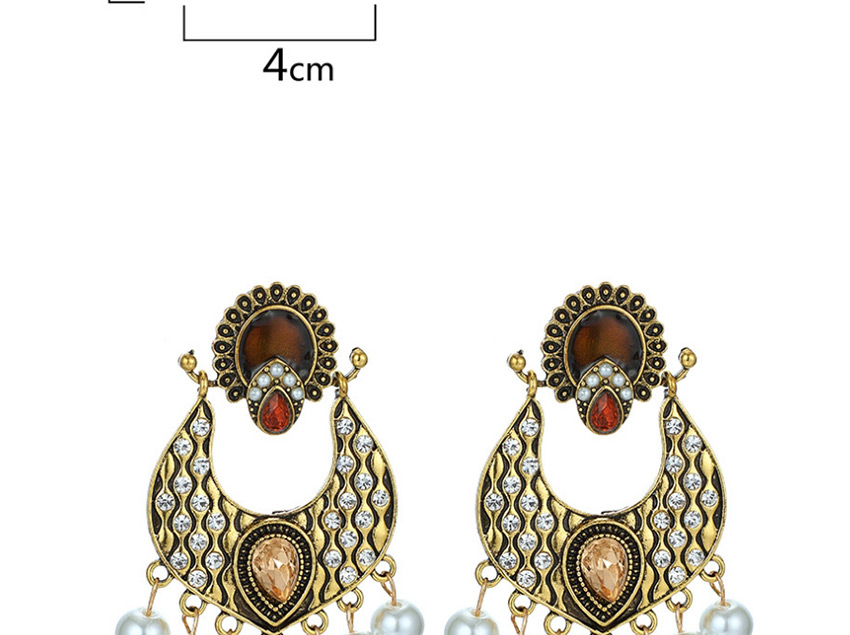 Fashion Golden Diamond-like Alloy Diamond-shaped Hollow Earrings,Drop Earrings