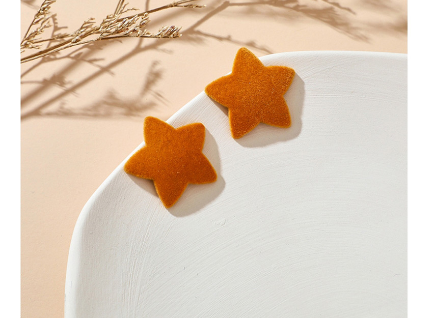 Fashion Orange Velvet Five-pointed Star Earrings,Stud Earrings