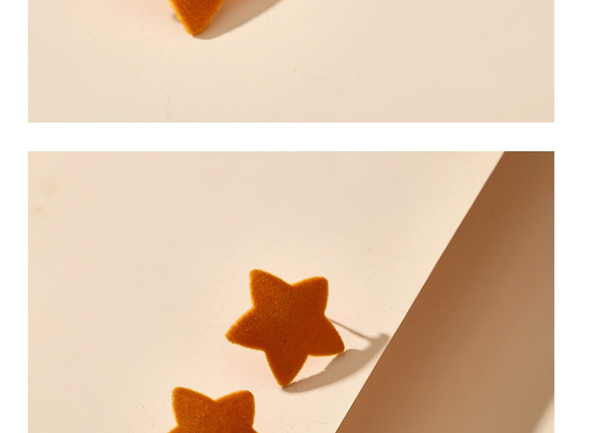 Fashion Orange Velvet Five-pointed Star Earrings,Stud Earrings