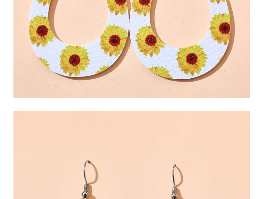Fashion Green Love Flower Wave Pattern Sequin Geometric Earrings,Drop Earrings