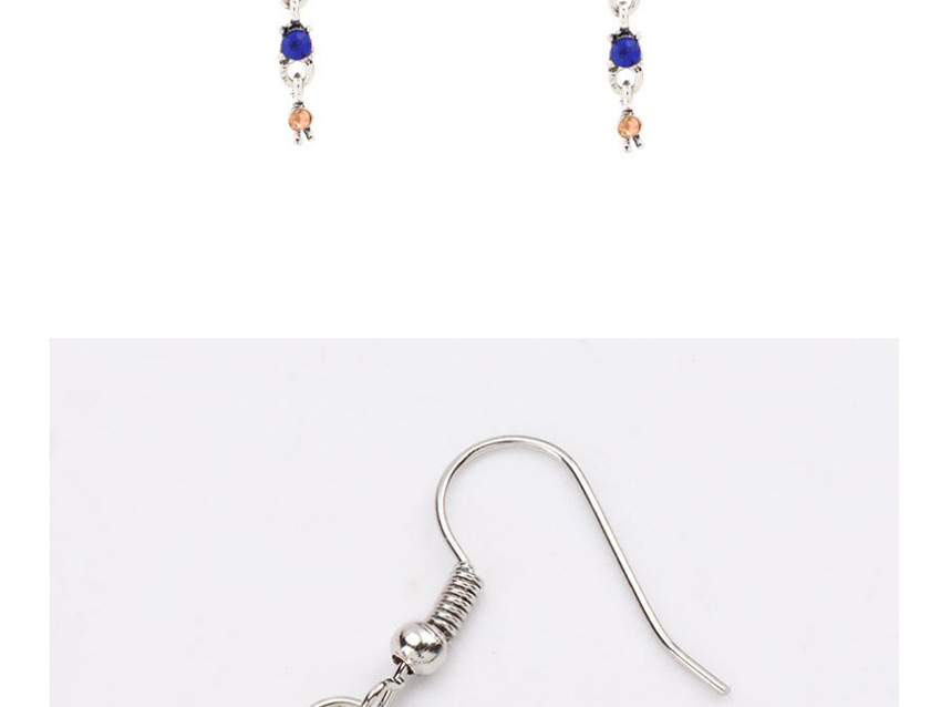 Fashion Blue Diamond-shaped Dragonfly Alloy Long Earrings,Drop Earrings