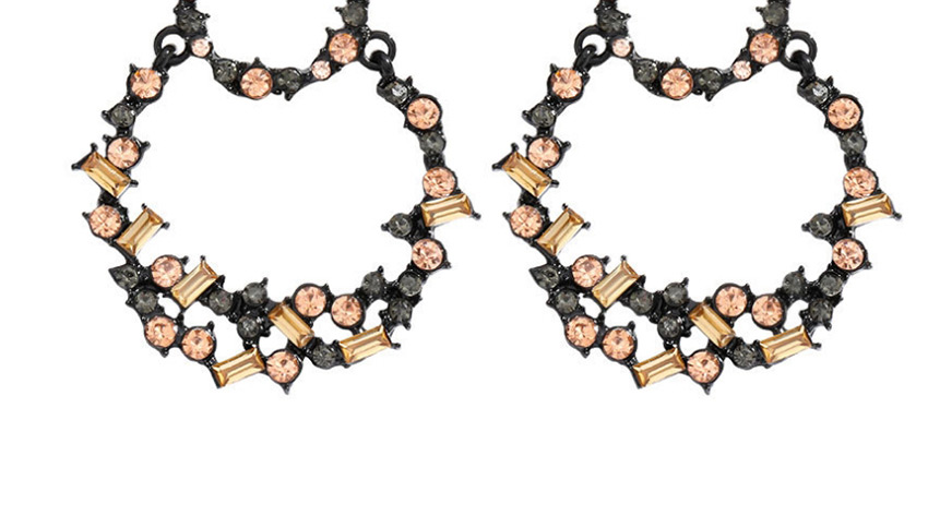 Fashion Golden Multi-layer Round Alloy Diamond Earrings,Stud Earrings