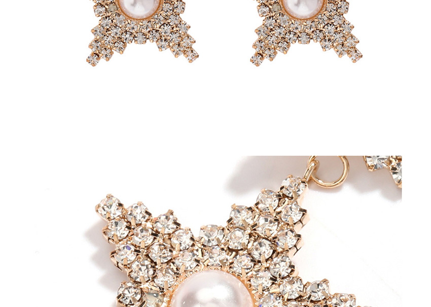 Fashion Silver Multi-layer Five-pointed Star Diamond Earrings,Drop Earrings