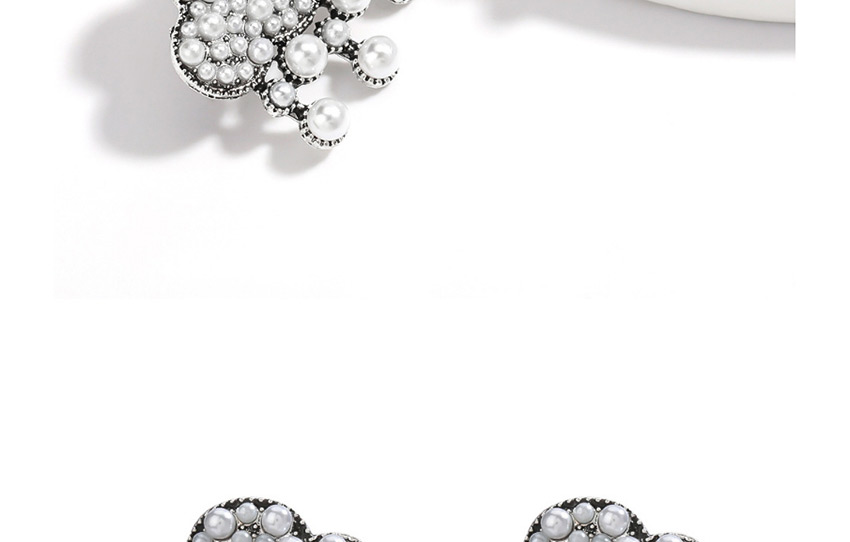 Fashion White Alloy Inlaid Pearl And White Cloud Rain Earrings,Stud Earrings