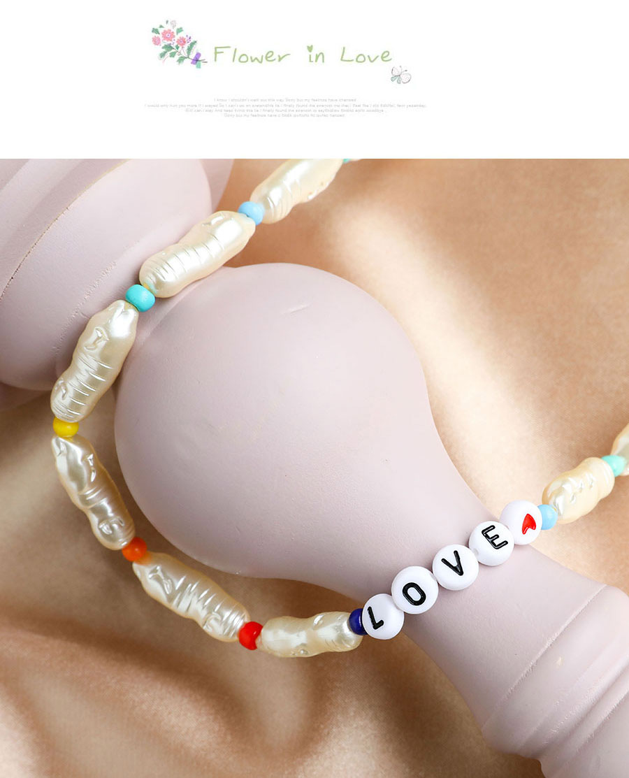 Fashion Color Alloy Chain Pearl Resin Rice Bead Shell Multilayer Necklace,Multi Strand Necklaces