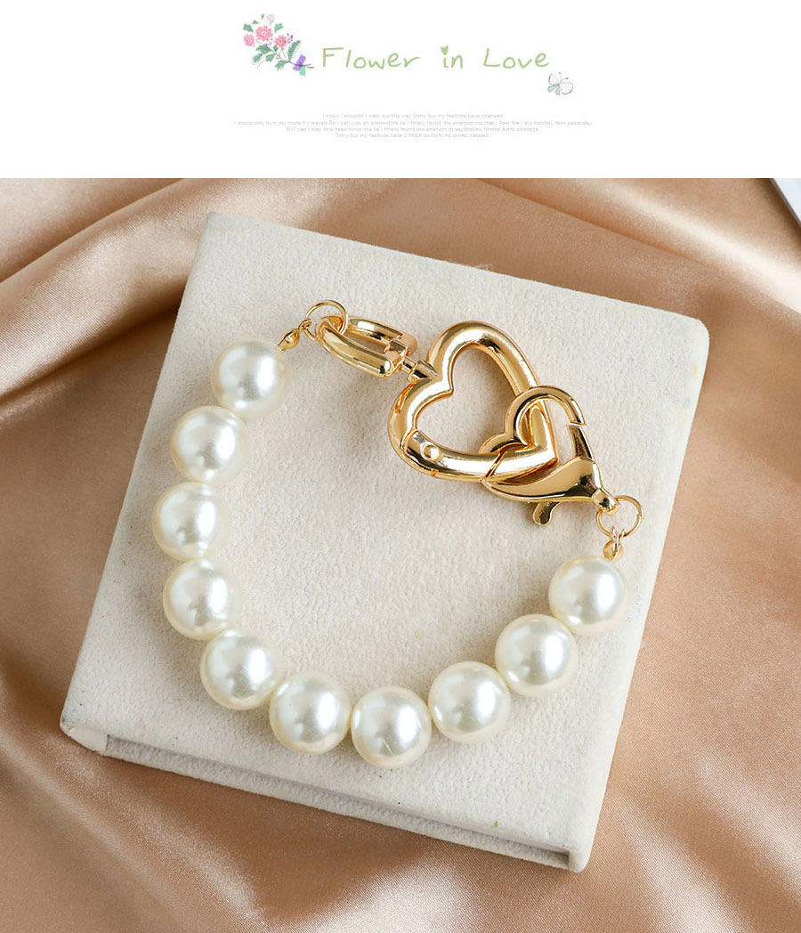 Fashion Beige Alloy Pearl Love Bracelet,Beaded Necklaces