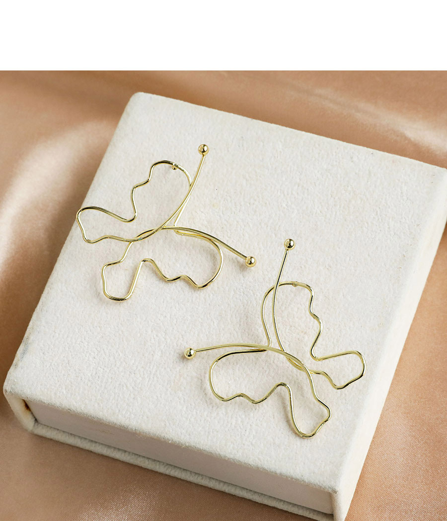 Fashion Golden Alloy Butterfly Stud Earrings,Stud Earrings