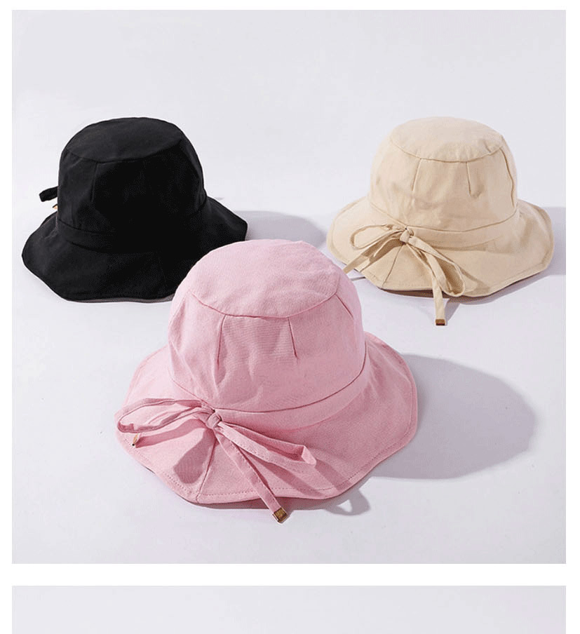 Fashion Pink Irregular Side Cotton Tethered Fisherman Hat,Sun Hats