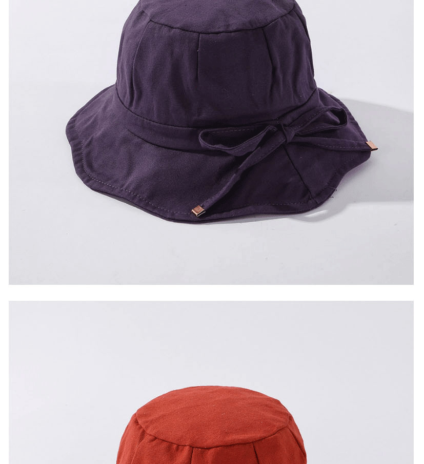 Fashion Purple Irregular Side Cotton Tethered Fisherman Hat,Sun Hats
