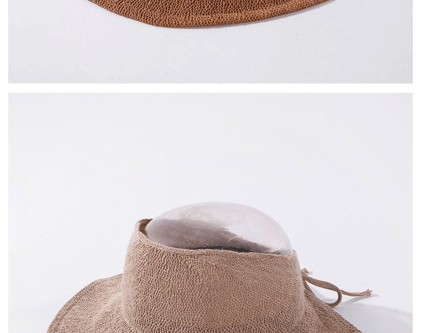 Fashion Khaki Milk Silk Big Eaves Cover Face Sunscreen Top Hat,Sun Hats