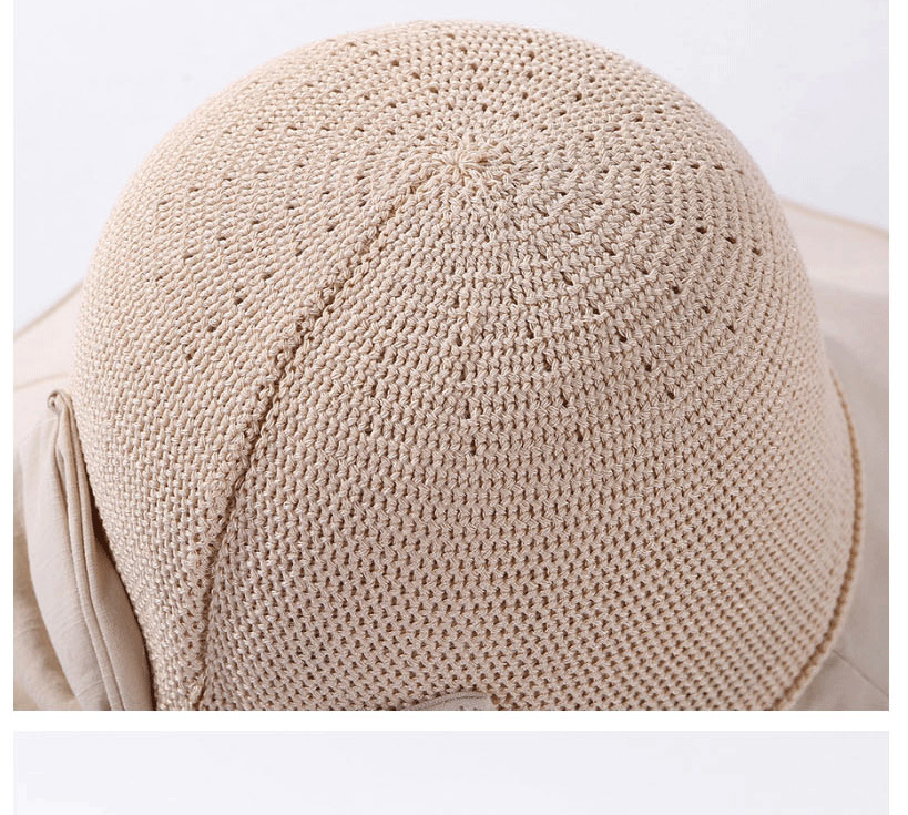 Fashion Black Bowknot Knit Top Breathable Fisherman Hat,Sun Hats