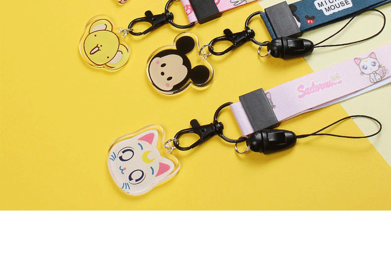 Fashion Pink Monkey Mobile Phone Lanyard With Printed Animal Broadband Braid,Phone Chain