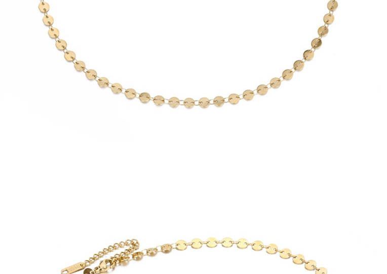 Fashion 14k Gold Gold-plated Titanium Steel Round Chain Necklace,Fashion Bracelets