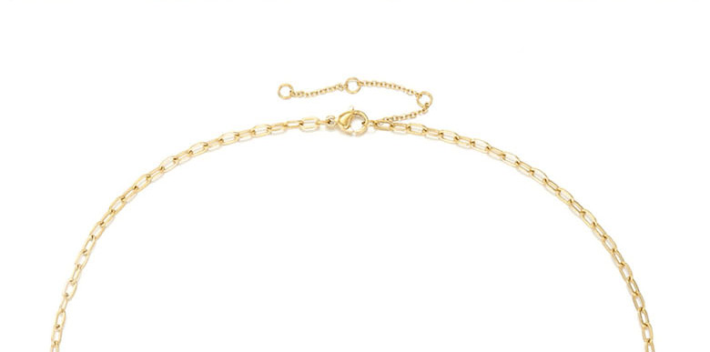 Fashion 14k Gold Titanium Steel Plated 14k Gold Chain Necklace,Chains