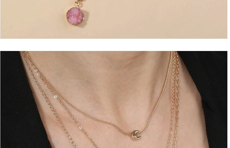 Fashion Golden Letter Natural Freshwater Pearl Resin Imitation Natural Stone Multilayer Necklace,Chains