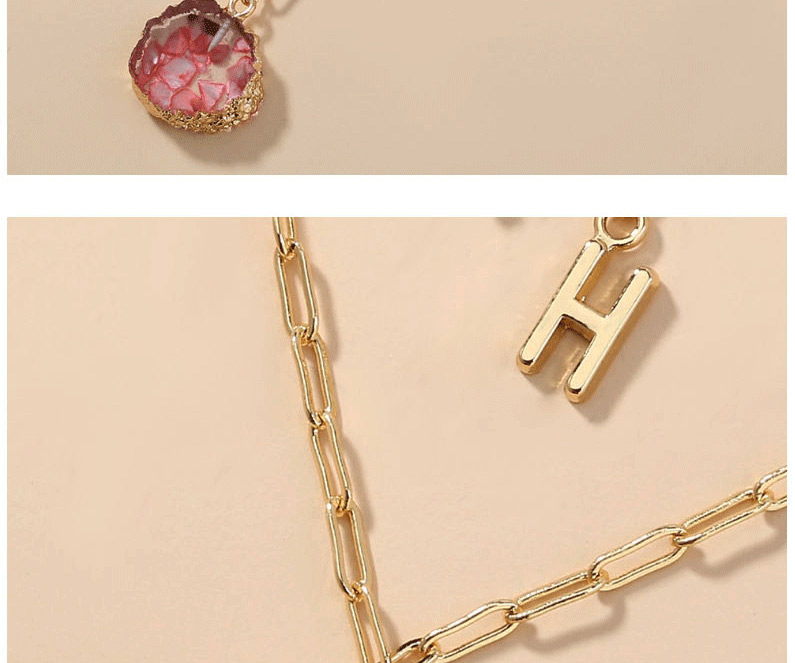Fashion Golden Resin Natural Freshwater Pearl Alphabet Multilayer Necklace,Chains