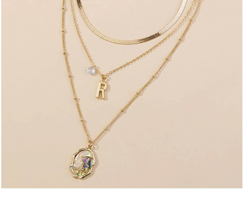 Fashion Golden Diamond Freshwater Pearl Shell Multilayer Necklace,Chains