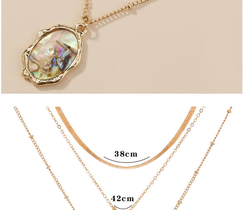 Fashion Golden Diamond Freshwater Pearl Shell Multilayer Necklace,Chains