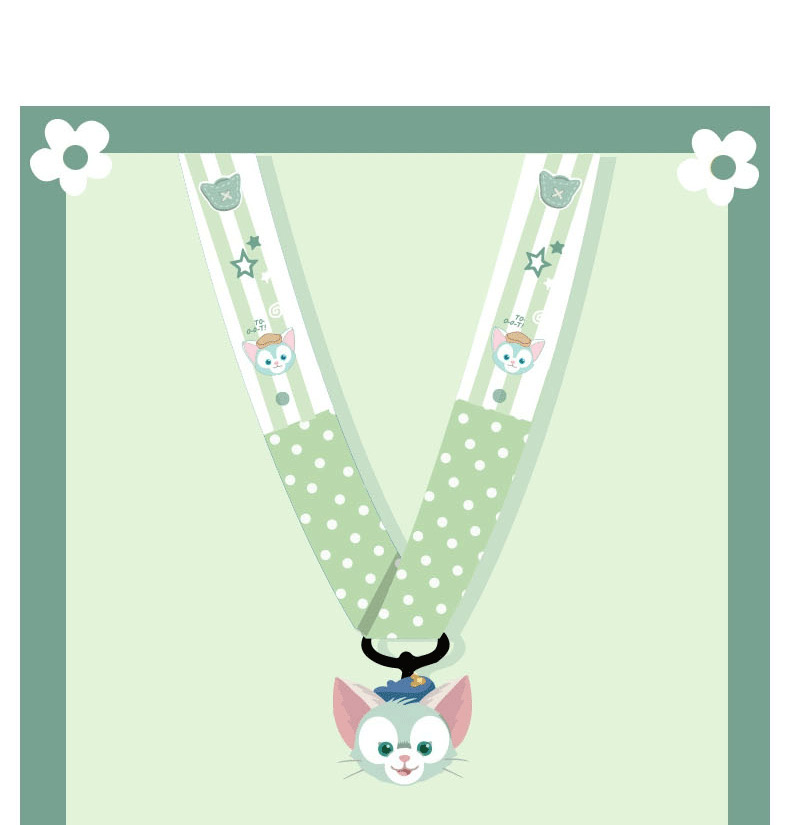 Fashion Green Painter Cat [long Hanging Neck Rope] Duffy Bear Ballet Rabbit Fabric Widens Mobile Phone Lanyard,Computer supplies