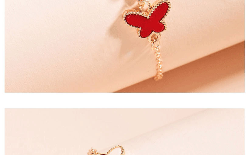 Fashion Red Butterfly Resin Alloy Adjustable Bracelet,Fashion Bracelets