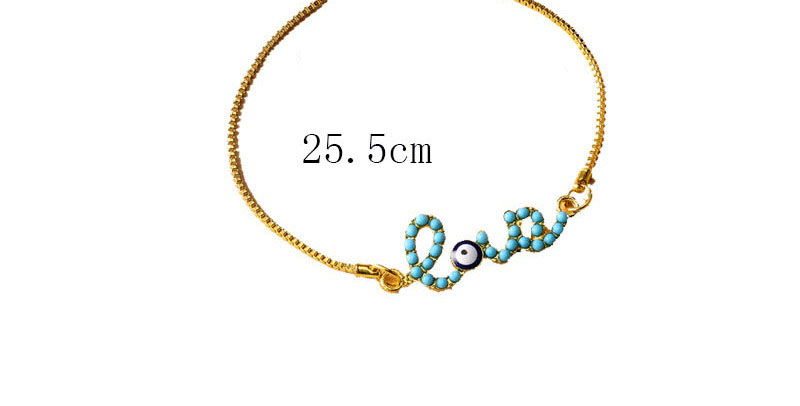 Fashion Blue Gold-plated Eye Letter Alloy Bracelet,Fashion Bracelets