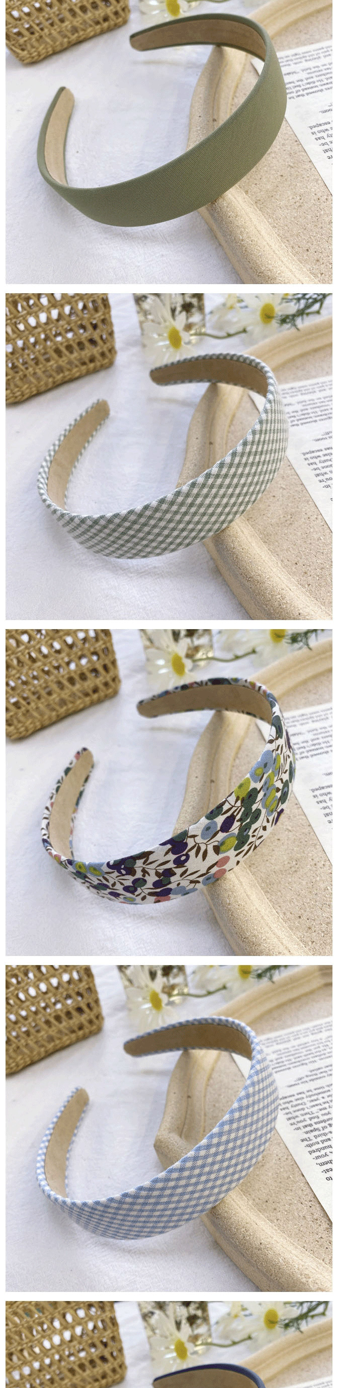 Fashion Floral Blue Floral Checked Printed Broadband Hairband,Head Band