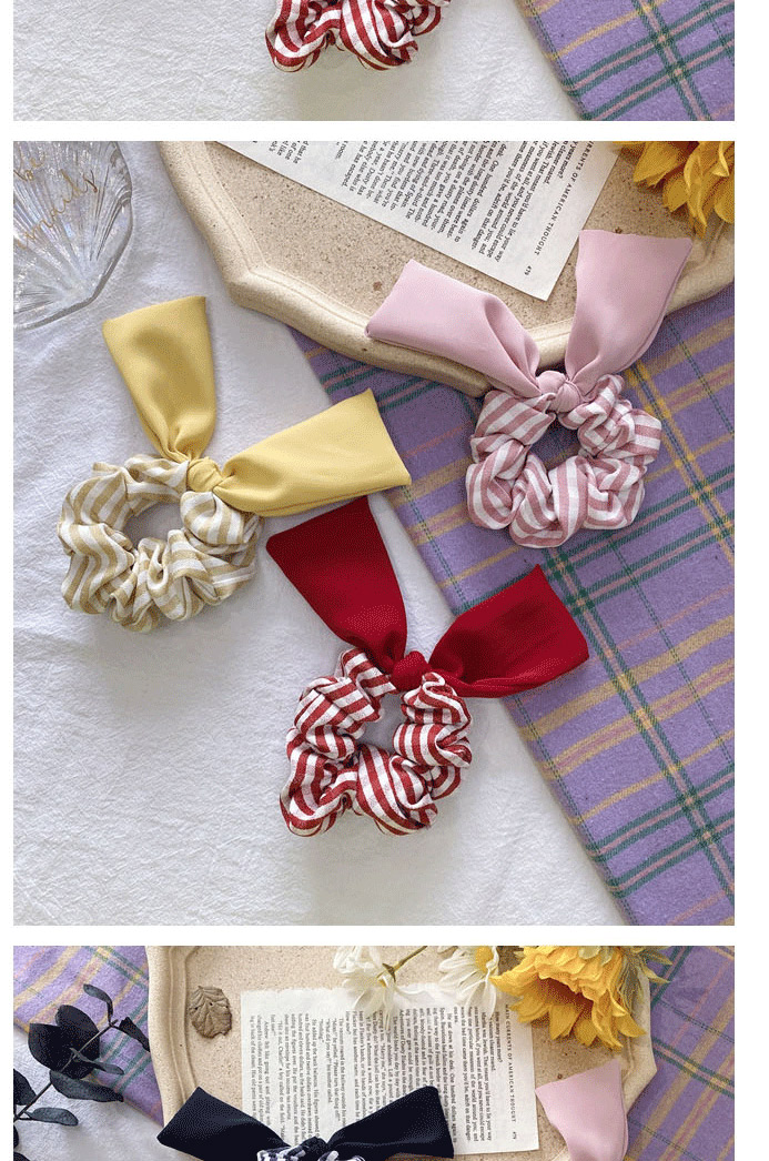 Fashion Red Checked Bowknot Bow Hair Rope,Hair Ring