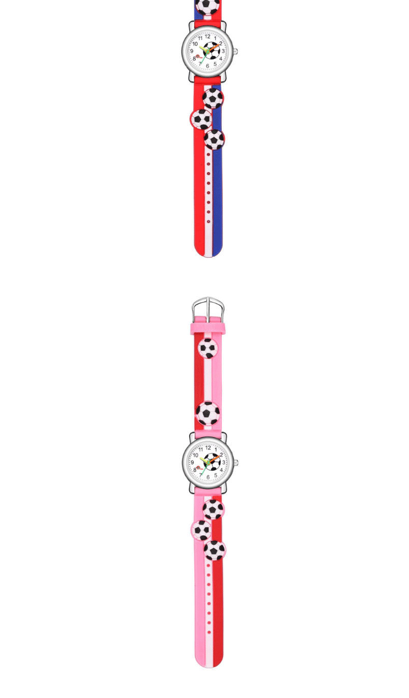 Fashion Red 3d Embossed Stripe Plastic Band Football Children Watch,Ladies Watches