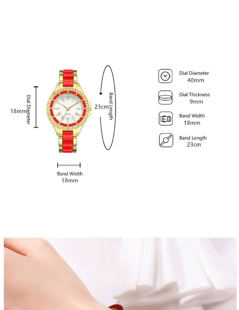 Fashion White Diamond Quartz Acrylic Quartz Watch,Ladies Watches