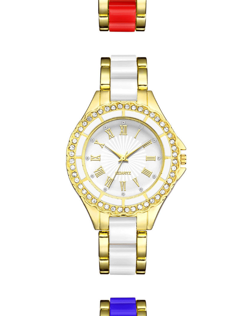 Fashion Black Diamond Quartz Acrylic Quartz Watch,Ladies Watches