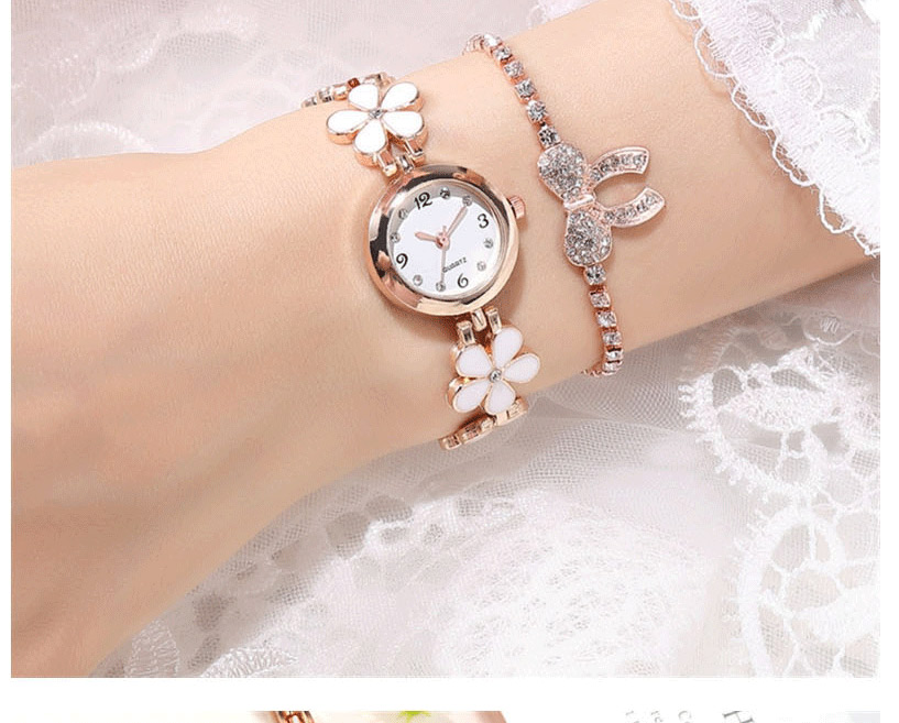 Fashion White Diamond Stainless Steel Quartz Bracelet Watch,Ladies Watches