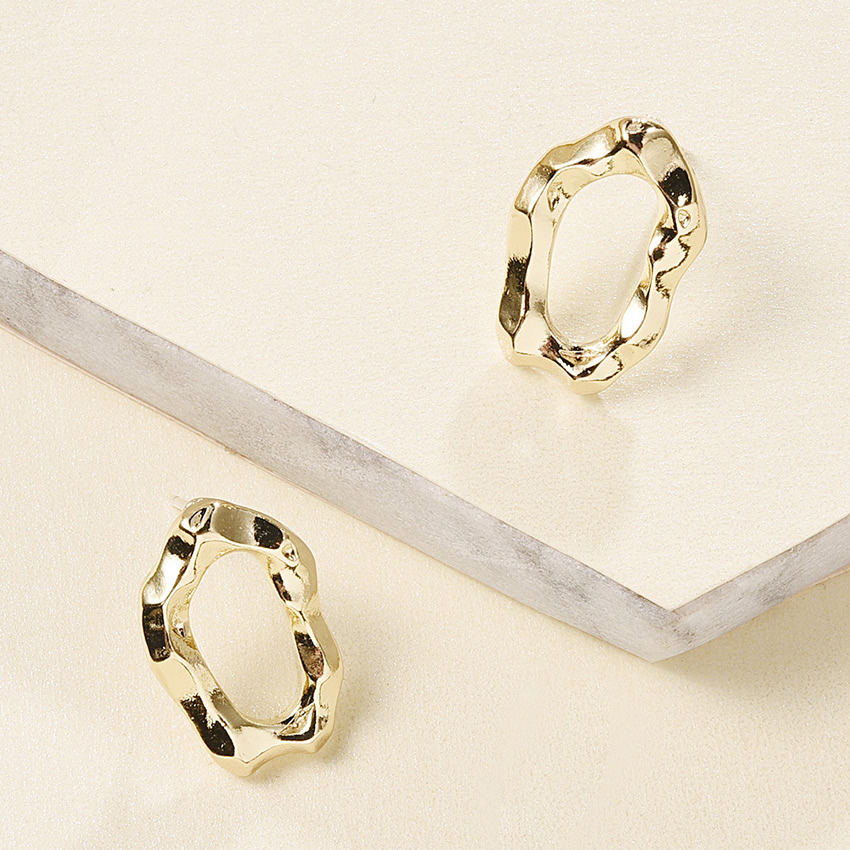 Fashion White K Geometric Concave And Convex Alloy Earrings,Stud Earrings