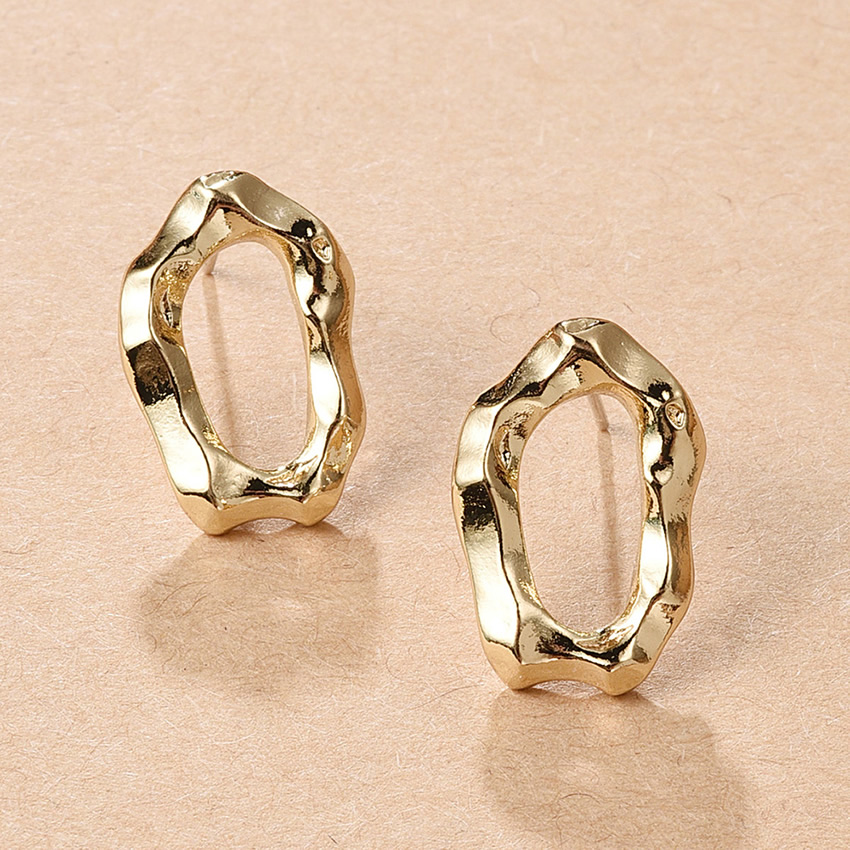 Fashion White K Geometric Concave And Convex Alloy Earrings,Stud Earrings