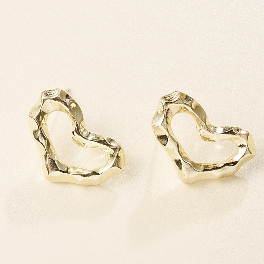 Fashion Golden Geometric Love Irregular Bump Earrings,Stud Earrings