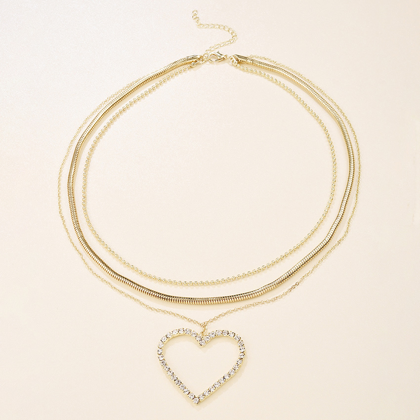 Fashion Golden Diamond Cutout Alloy Hollow Necklace,Chains