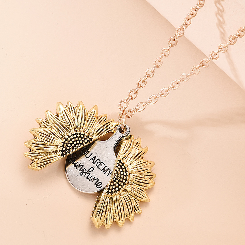 Fashion Golden Sunflower Alloy Necklace,Pendants