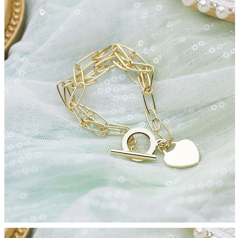 Fashion Golden Love Ot Thick Chain Multi-layer Bracelet,Fashion Bracelets