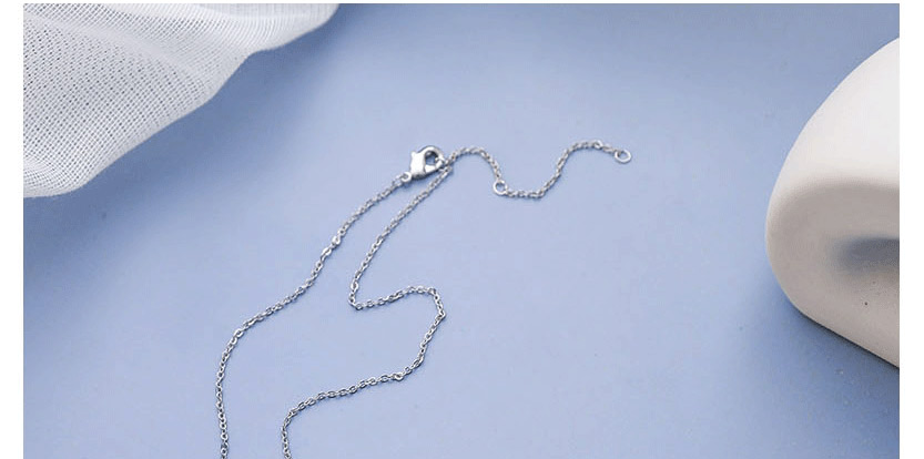 Fashion Silver U-shaped Zircon Alloy Necklace,Chains