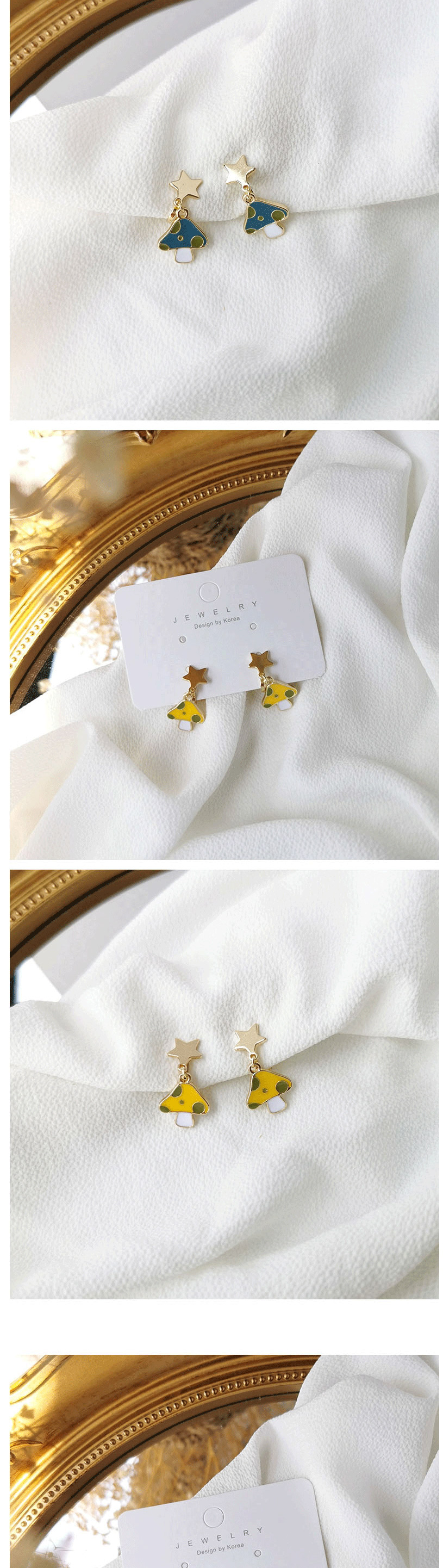 Fashion White (poached Egg) Glazed Cat Flower Fun No Pierced Ear Bone Clip,Clip & Cuff Earrings