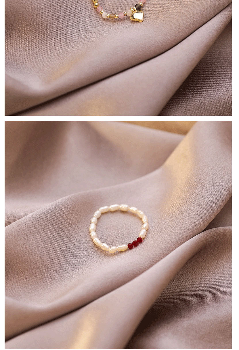 Fashion Pearl Beaded Pearl Crystal Stacked Elastic Ring,Fashion Rings