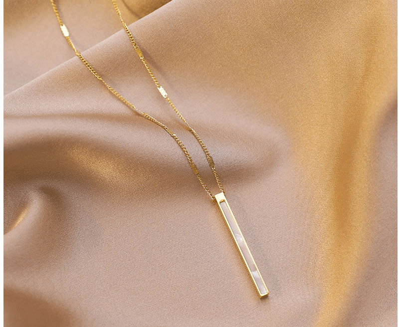 Fashion Golden Shell Titanium Steel Long Alloy Necklace,Pendants