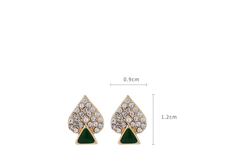 Fashion Golden Love Diamond Drop Oil Alloy Earrings,Stud Earrings