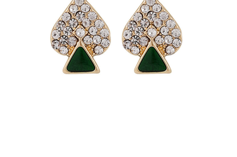 Fashion Golden Love Diamond Drop Oil Alloy Earrings,Stud Earrings
