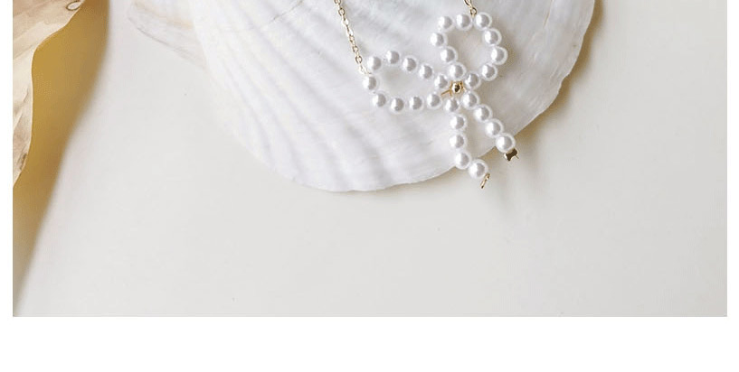Fashion White Pearl Bowknot Hand Woven Necklace,Pendants