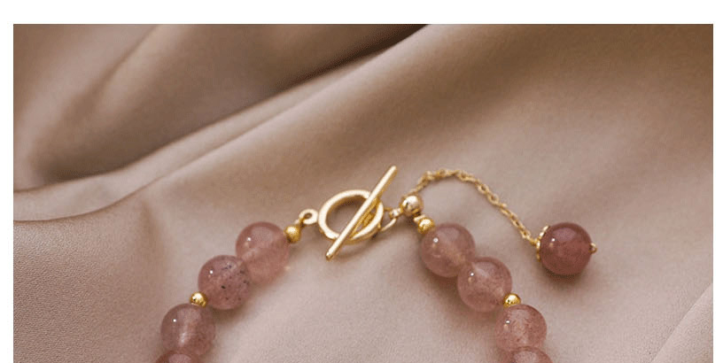 Fashion Pink Ot Buckle Bead Adjustable Strawberry Crystal Bracelet,Fashion Bracelets