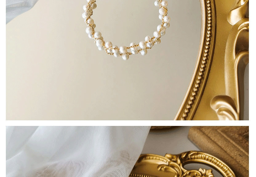 Fashion Necklace Irregular Handmade Pearl Braided Alloy Bracelet Necklace,Fashion Bracelets